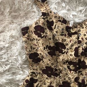Vintage 90’s Button up skater dress mini floral XS